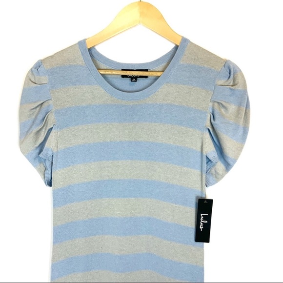 NWT Lulu’s Rylie Light Blue Striped Sweater Dress - Picture 6 of 11